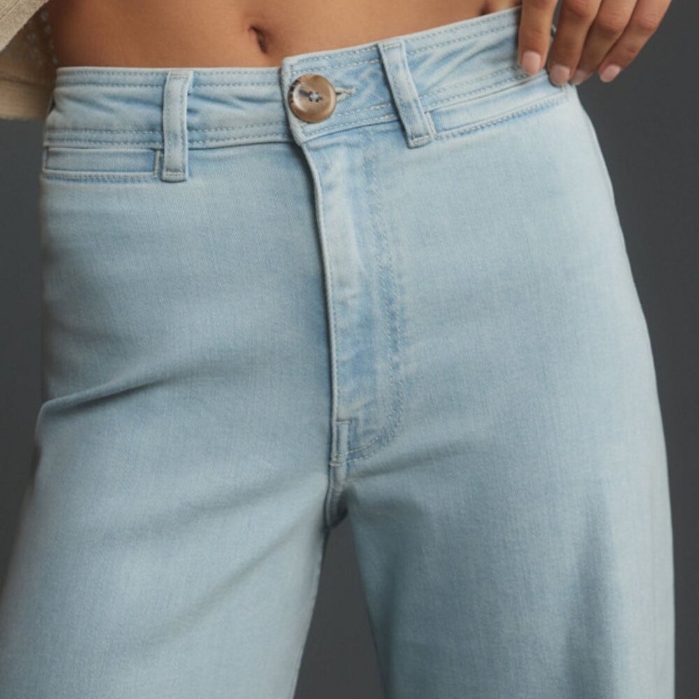 Maeve Anthropologie The Ettie High-Rise Crop Wide-Leg Jeans denim 36211 - Picture 2 of 13